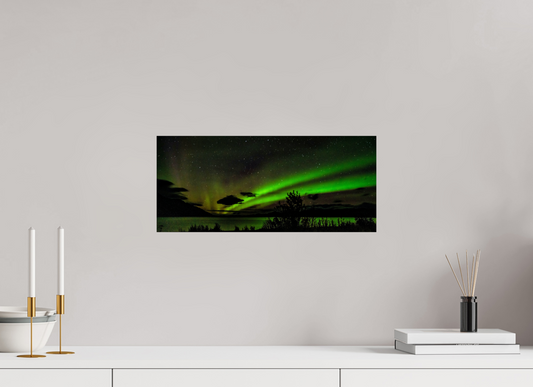 18.3 x 8″, Chroma Aurora over Kluane Lake