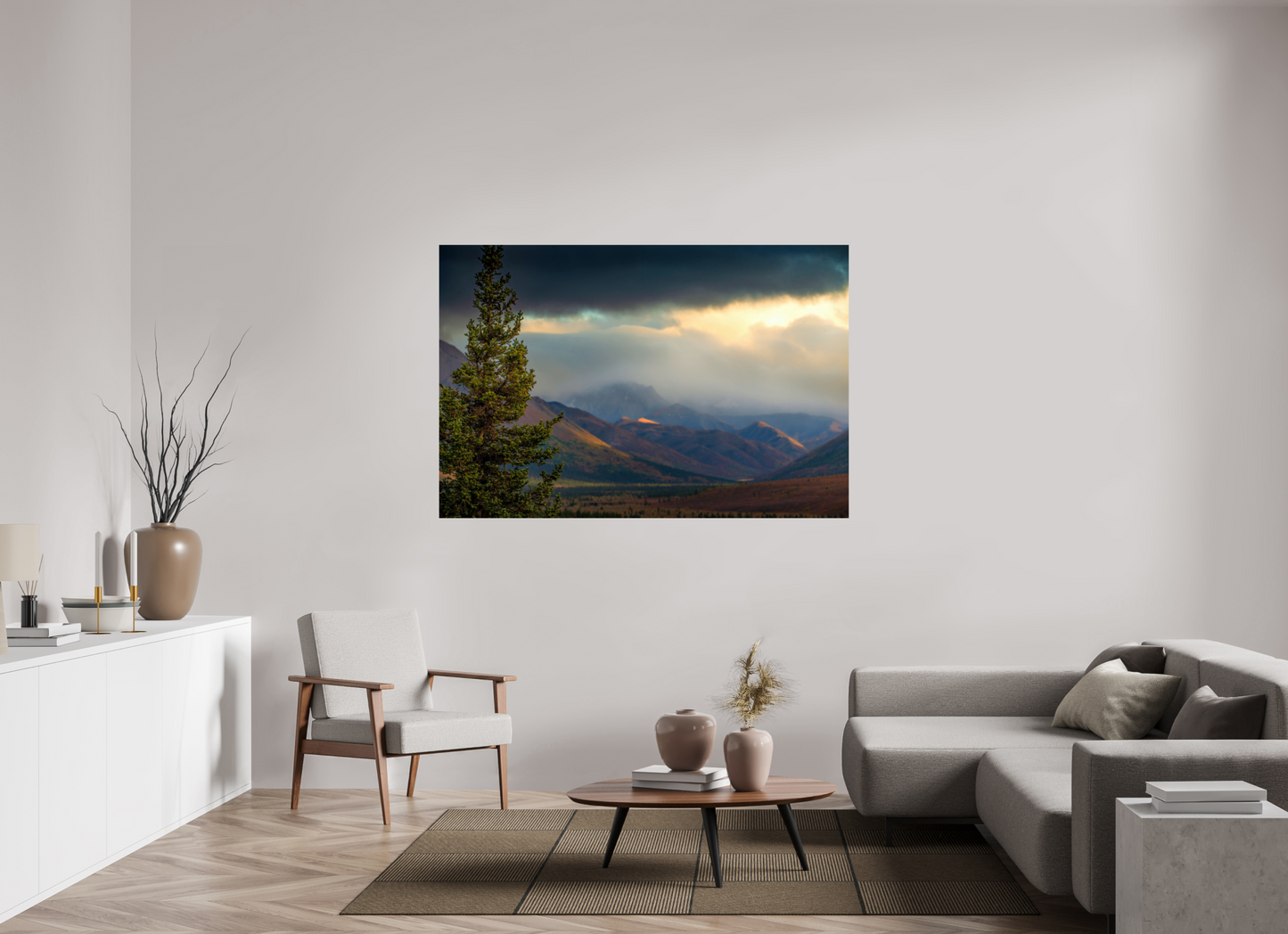 66 x 44″, Photo Print On Fuji Crystal DP II Moody Fall in Denali