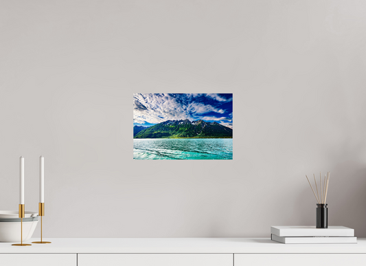12 x 8″, Chroma Glacial Lake and Mountains