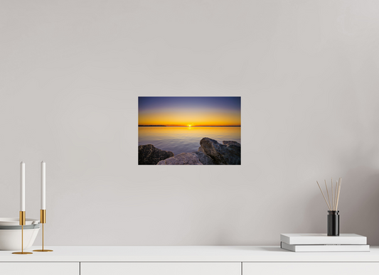 12 x 8″, Chroma Fall Sunset over Midwest Lake