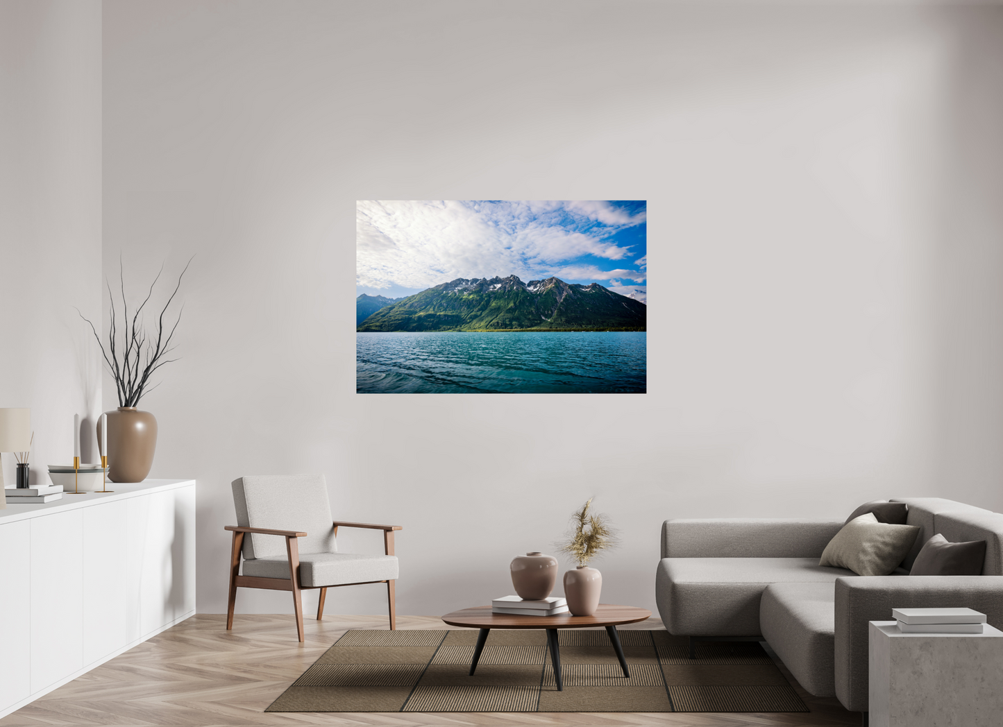 60 x 40″, Photo Print On Fuji Crystal DP II Glacial Lake and Mountains