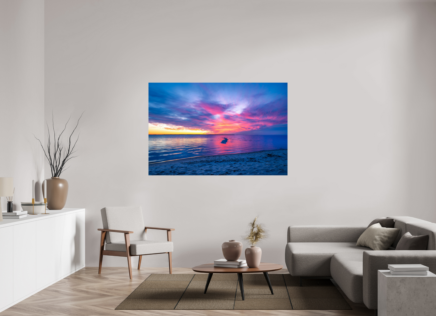 66 x 44″, Chroma Winter Sunset in Outer Banks