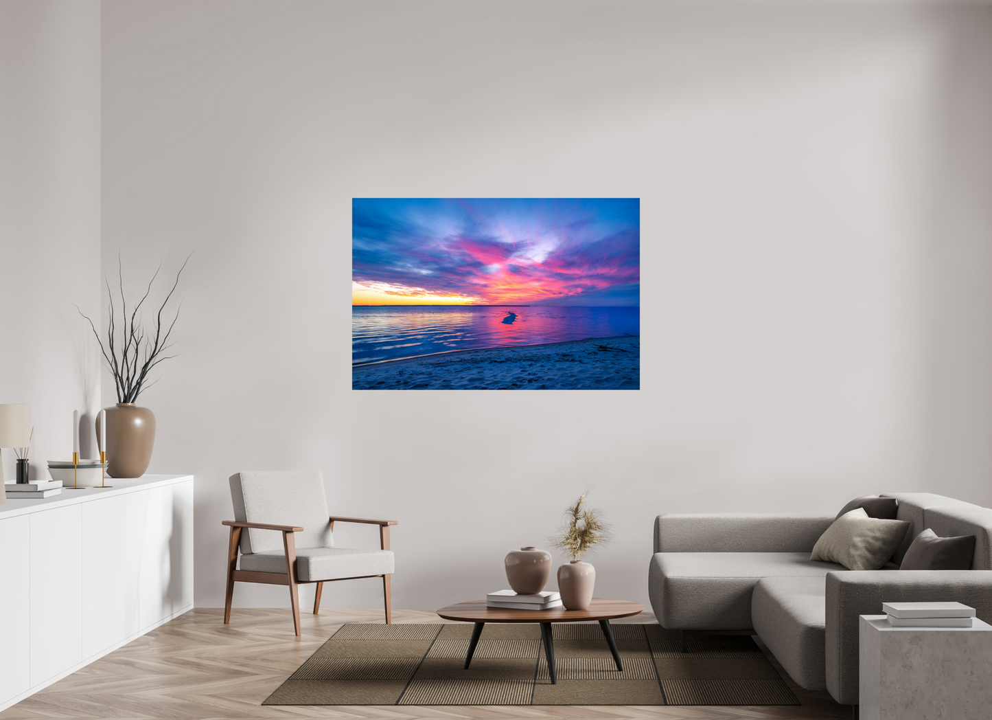 60 x 40″, Chroma Winter Sunset in Outer Banks