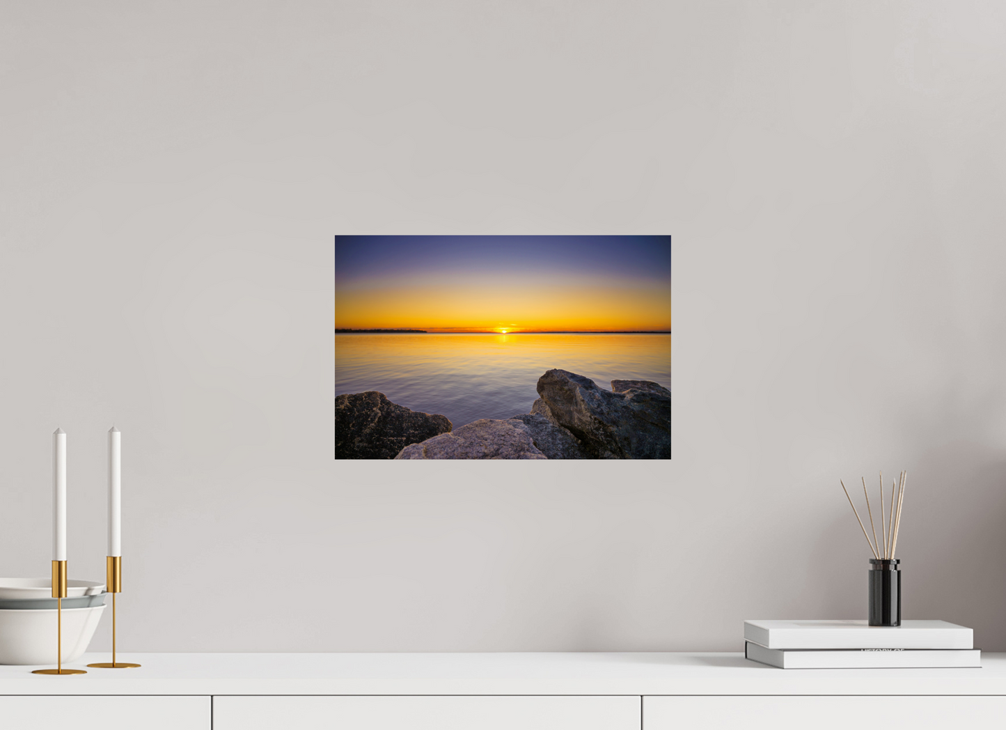 15 x 10″, Photo Print On Fuji Crystal DP II Fall Sunset over Midwest Lake