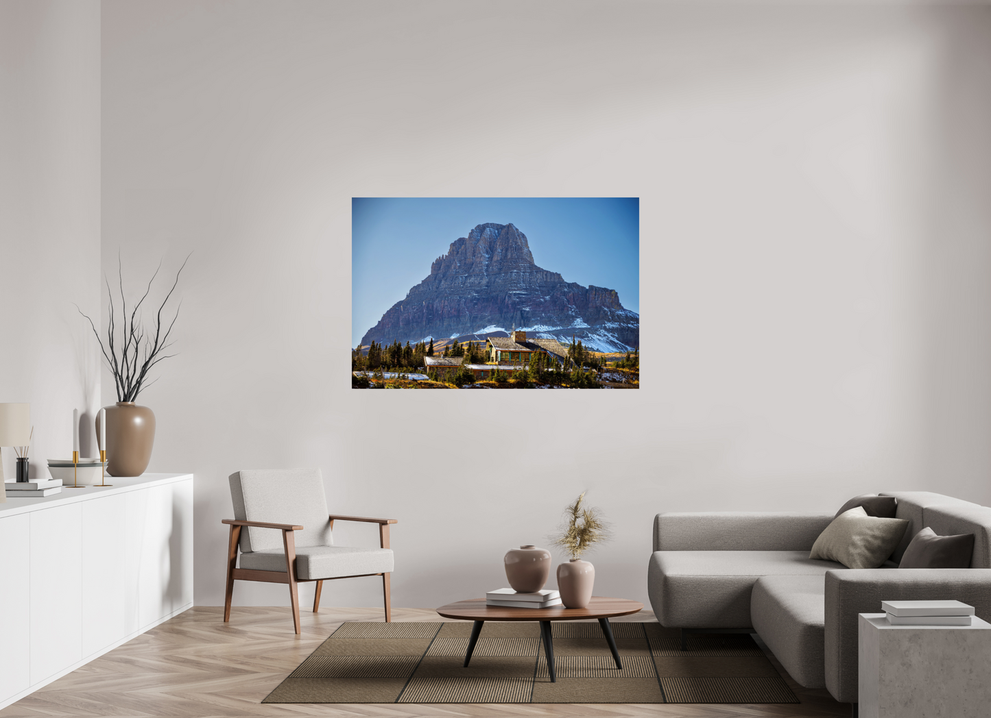 60 x 40″, Chroma Glacier National Park Chalet