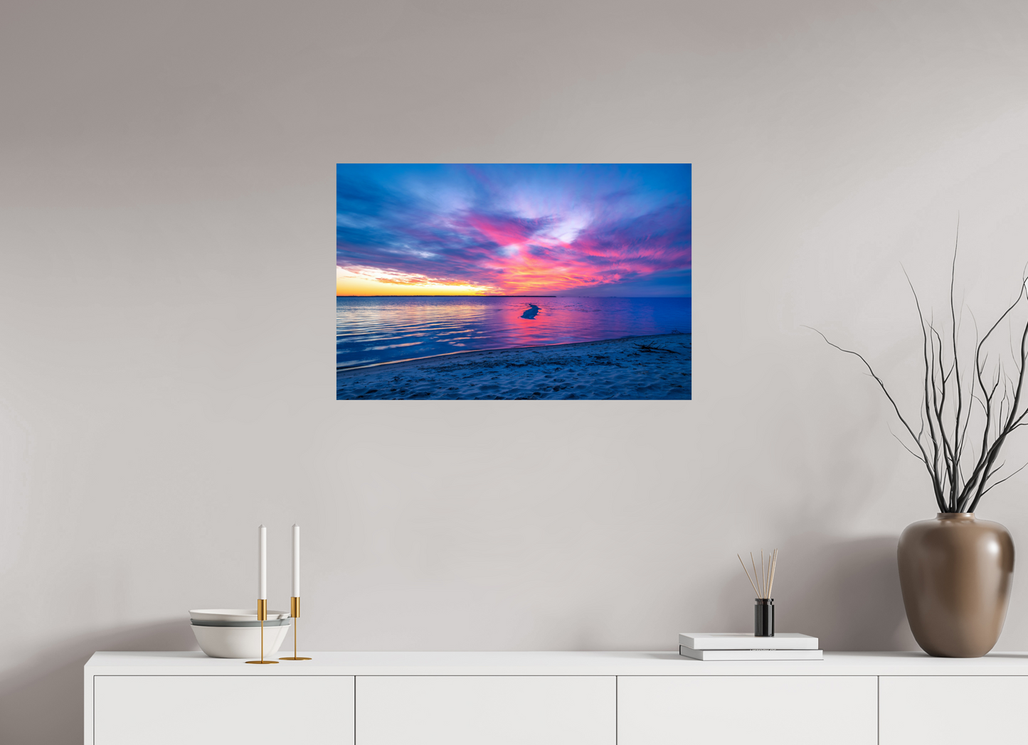 30 x 20″, Chroma Winter Sunset in Outer Banks