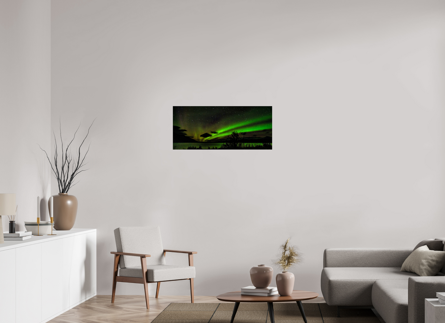 36.6 x 16″, Chroma Aurora over Kluane Lake