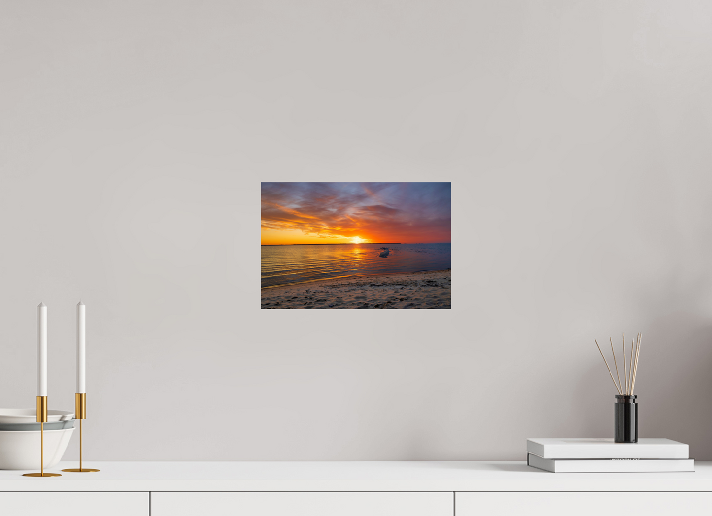 12 x 8″, Photo Print On Fuji Crystal DP II SandBar at Sunset