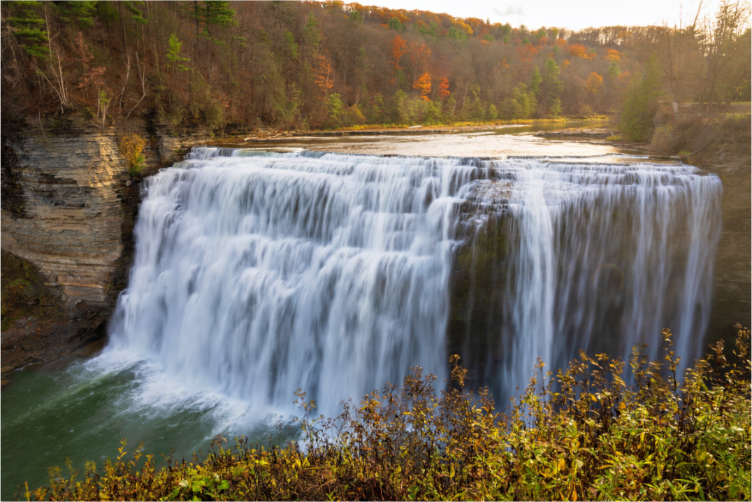 Main image Autumn Waterfall at Sunset