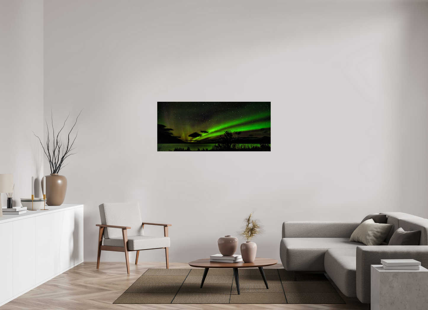 54.8 x 24″, Chroma Aurora over Kluane Lake