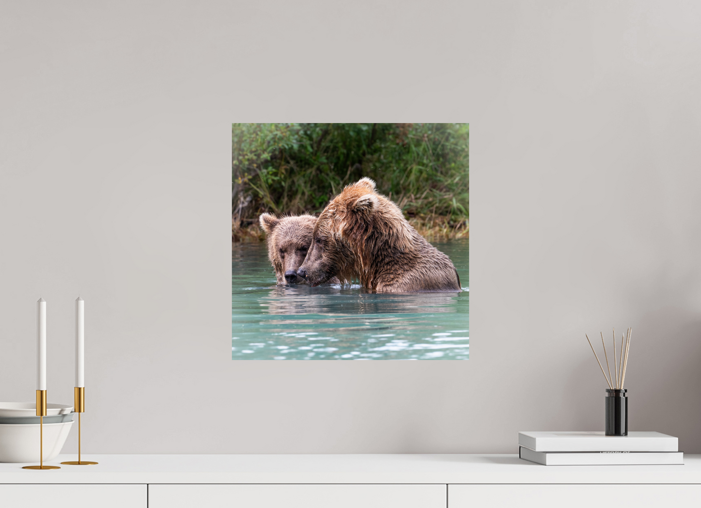 15 x 15″, Chroma Mama and Cub having a moment