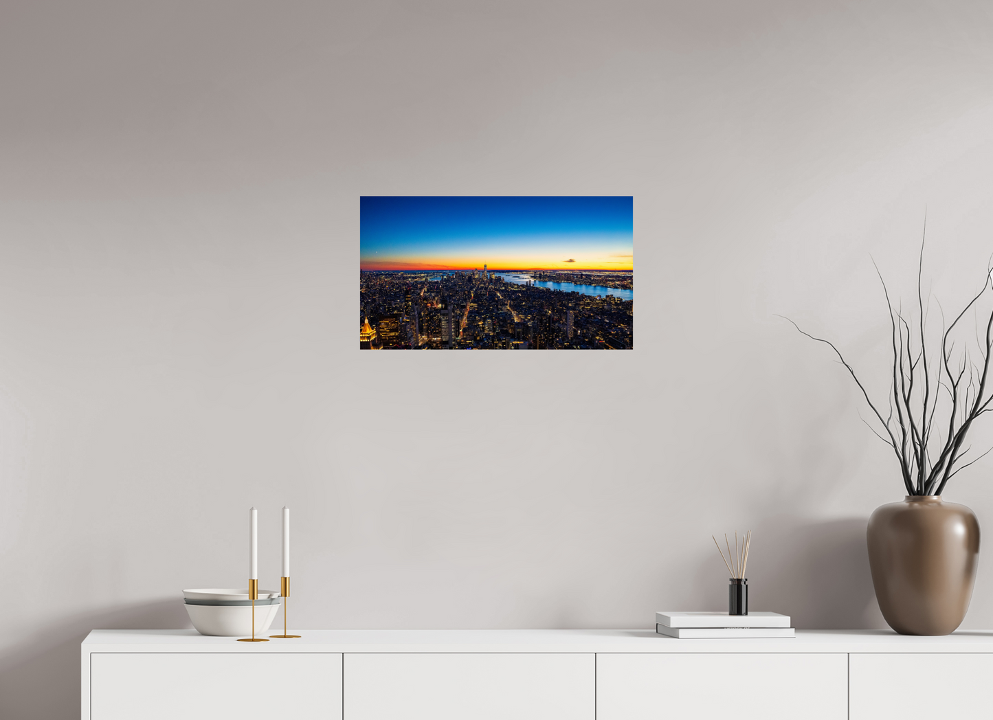 24 x 13.5″, Photo Print On Fuji Crystal DP II New York Sunset