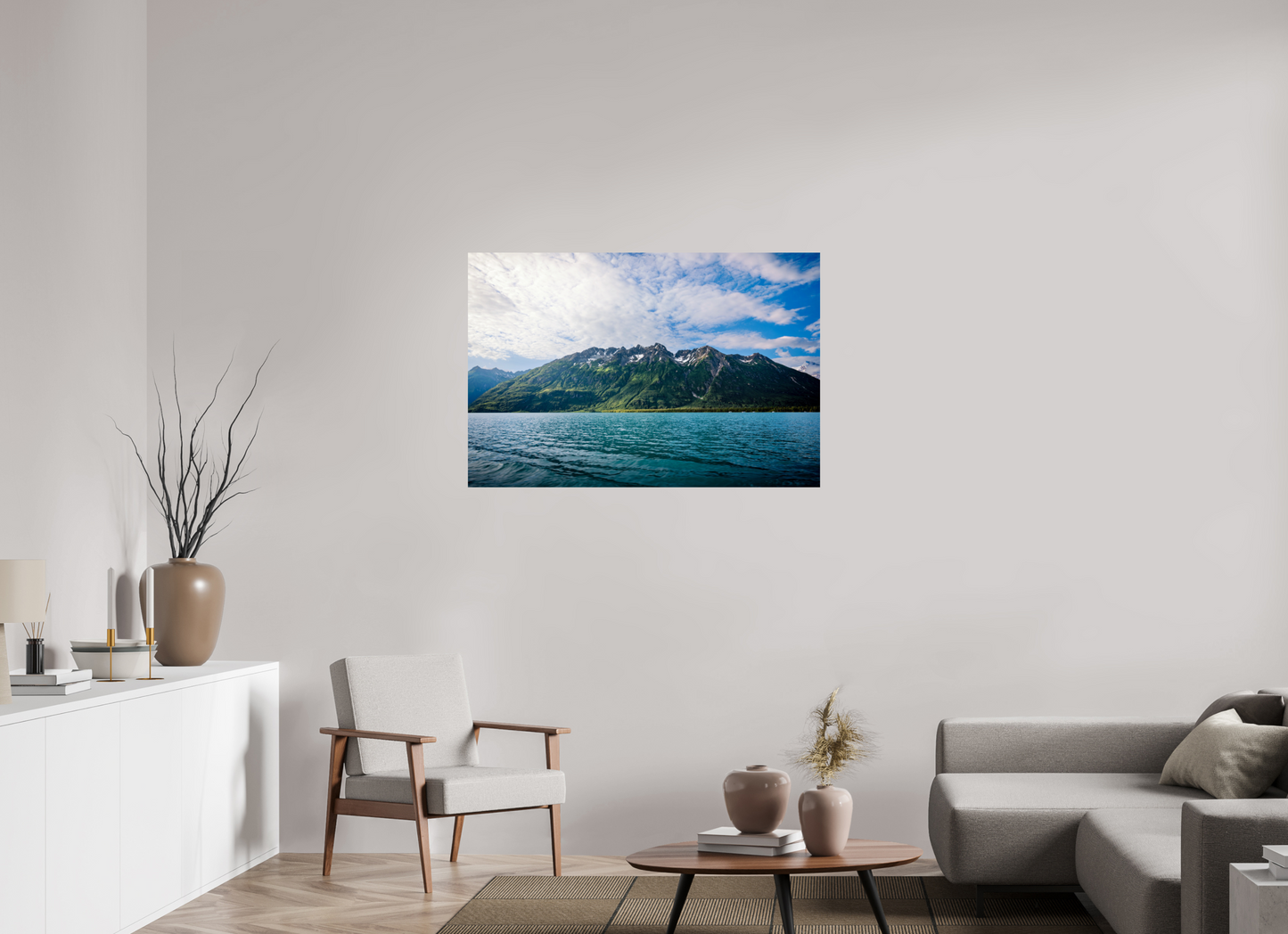 45 x 30″, Photo Print On Fuji Crystal DP II Glacial Lake and Mountains