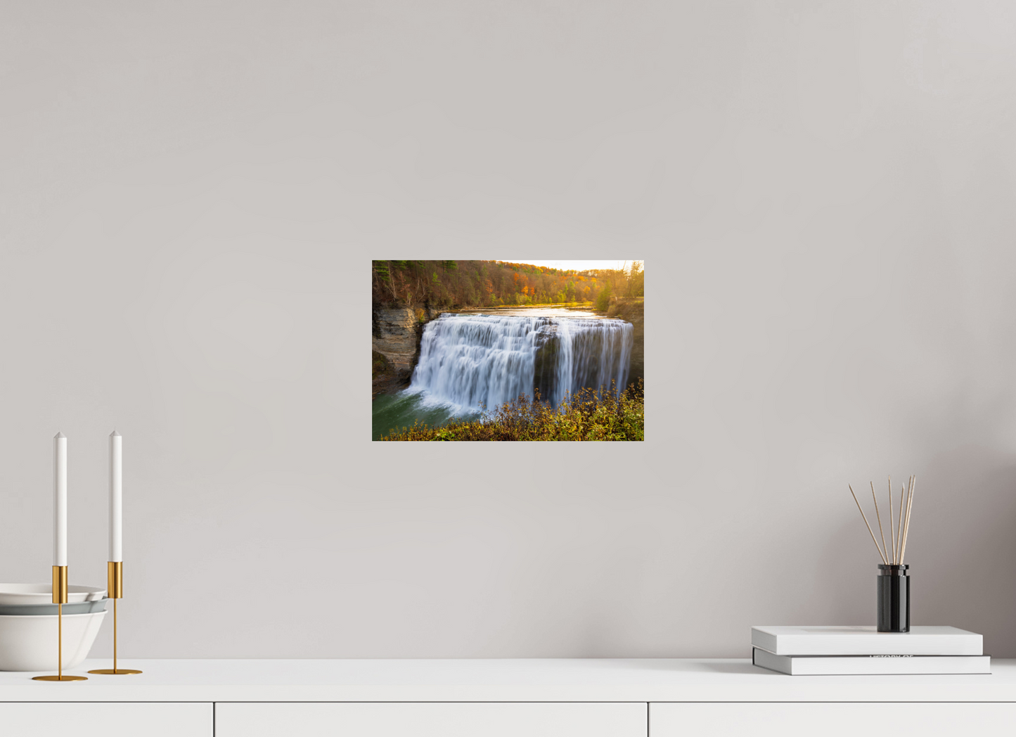 12 x 8″, Photo Print On Fuji Crystal DP II Autumn Waterfall at Sunset
