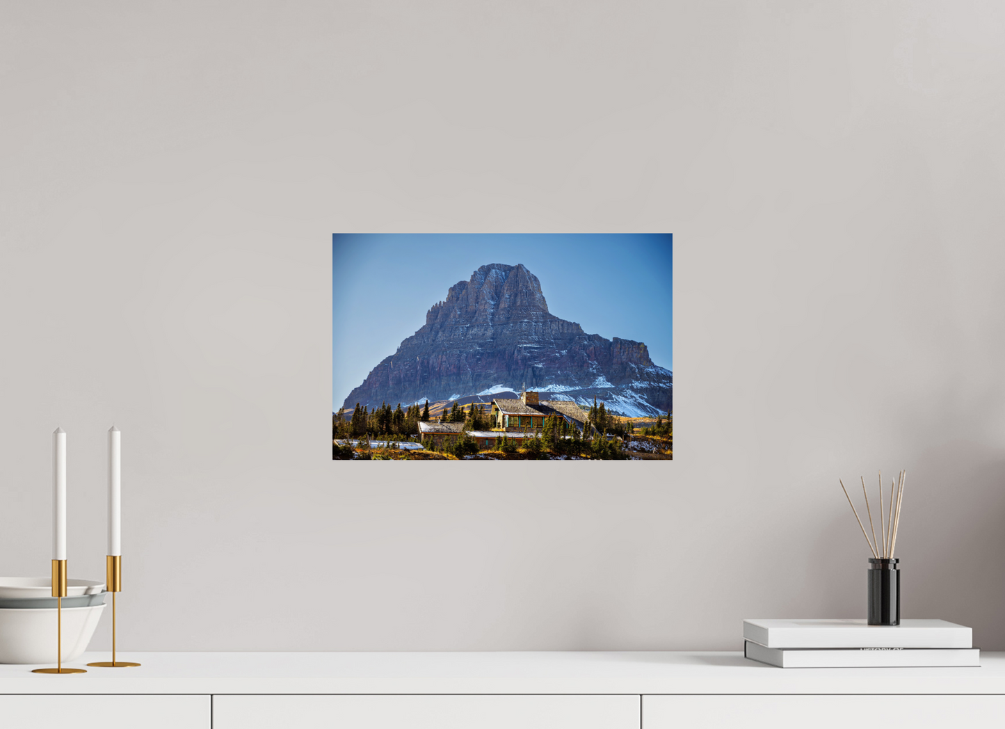 15 x 10″, Chroma Glacier National Park Chalet