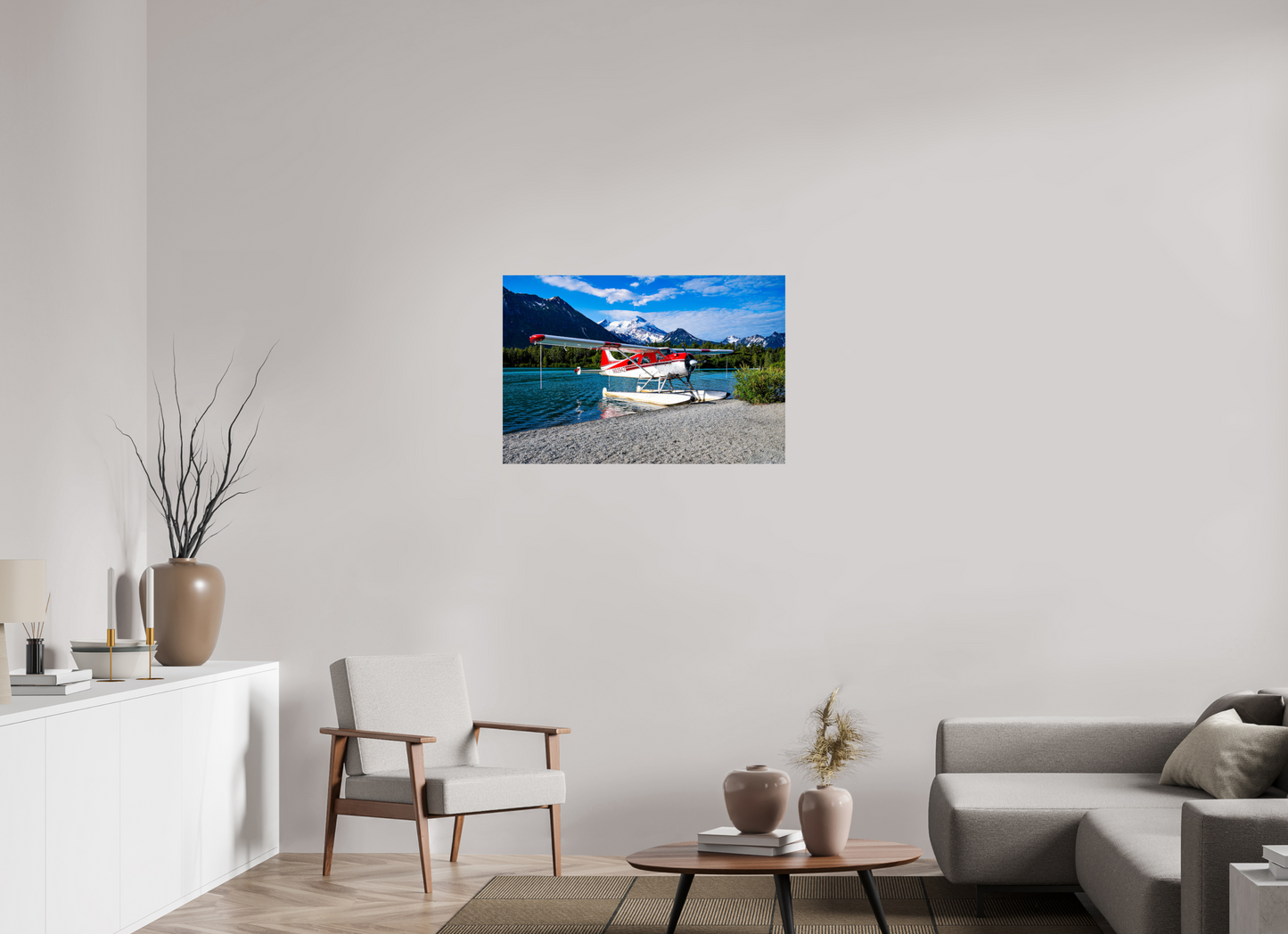 36 x 24″, Chroma Seaplane docked on the Beach