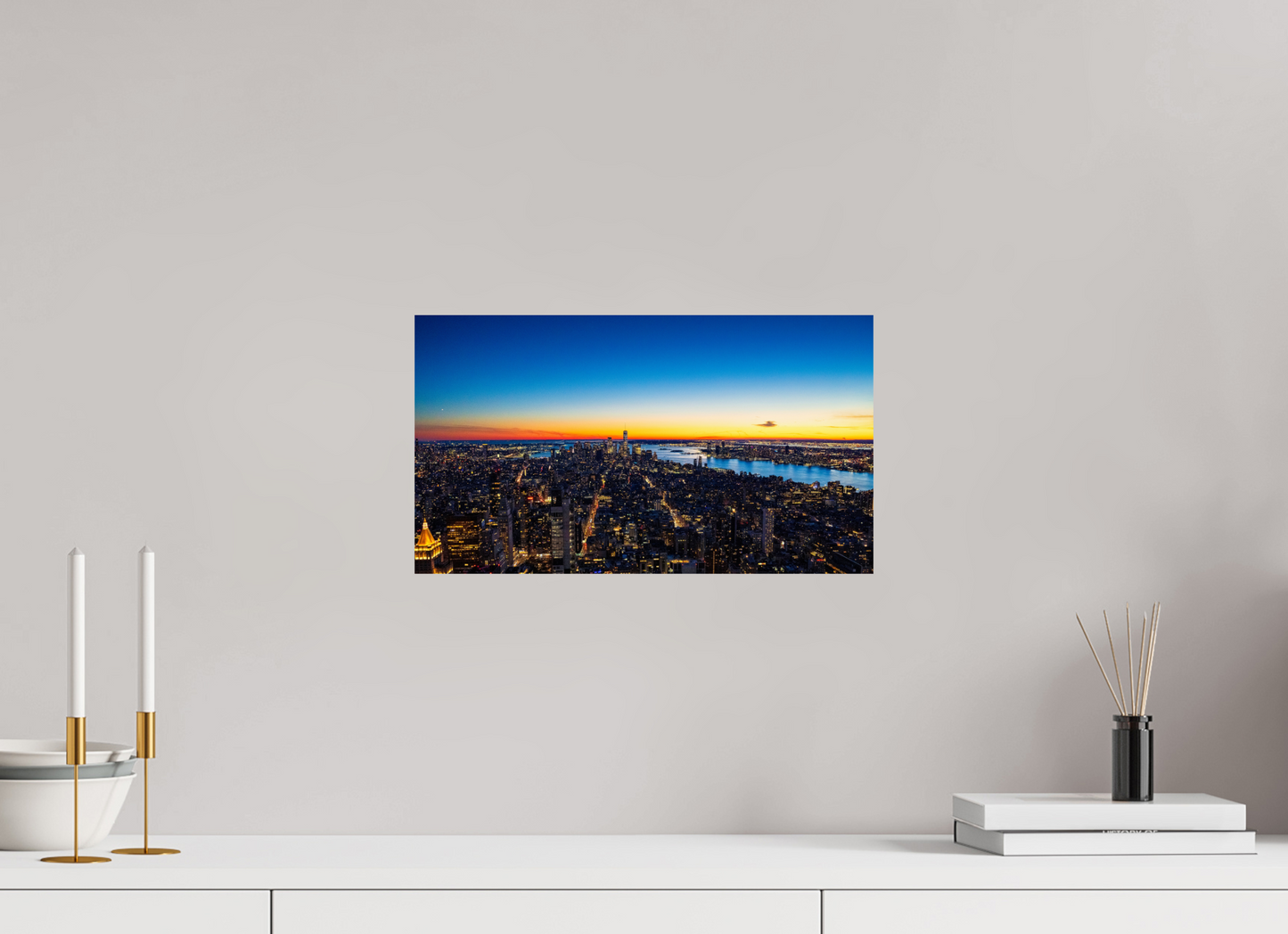 16 x 9″, Photo Print On Fuji Crystal DP II New York Sunset
