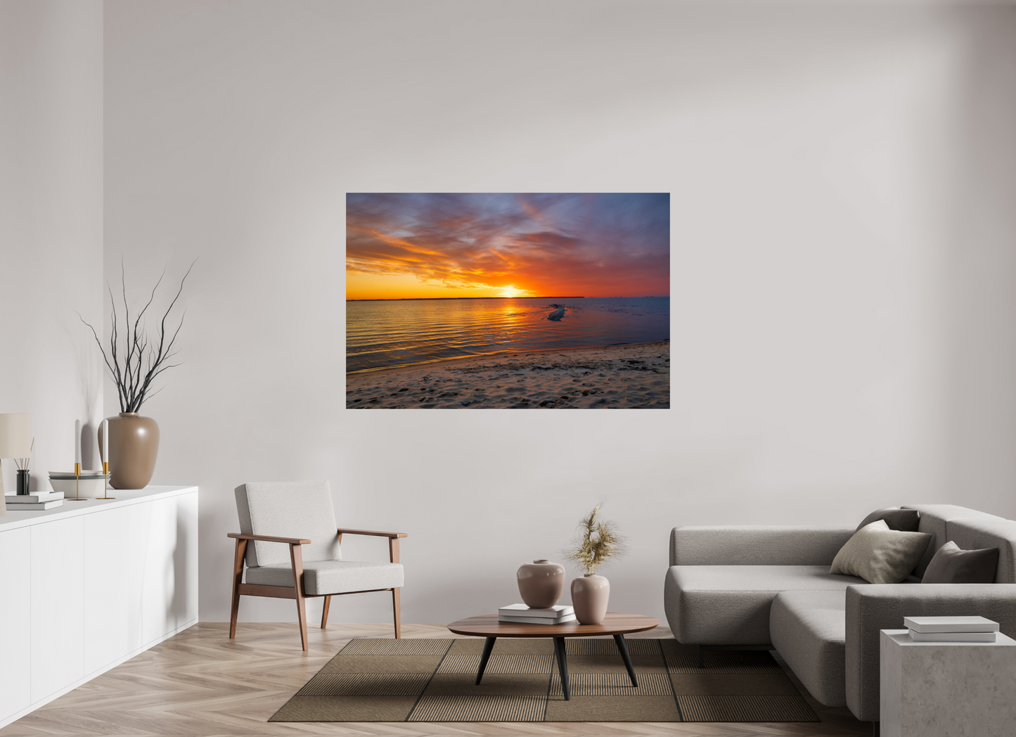 66 x 44″, Chroma SandBar at Sunset