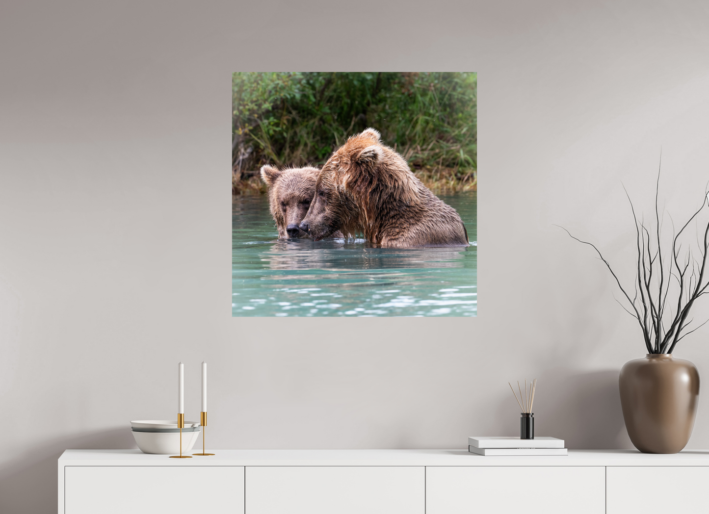 30 x 30″, Chroma Mama and Cub having a moment