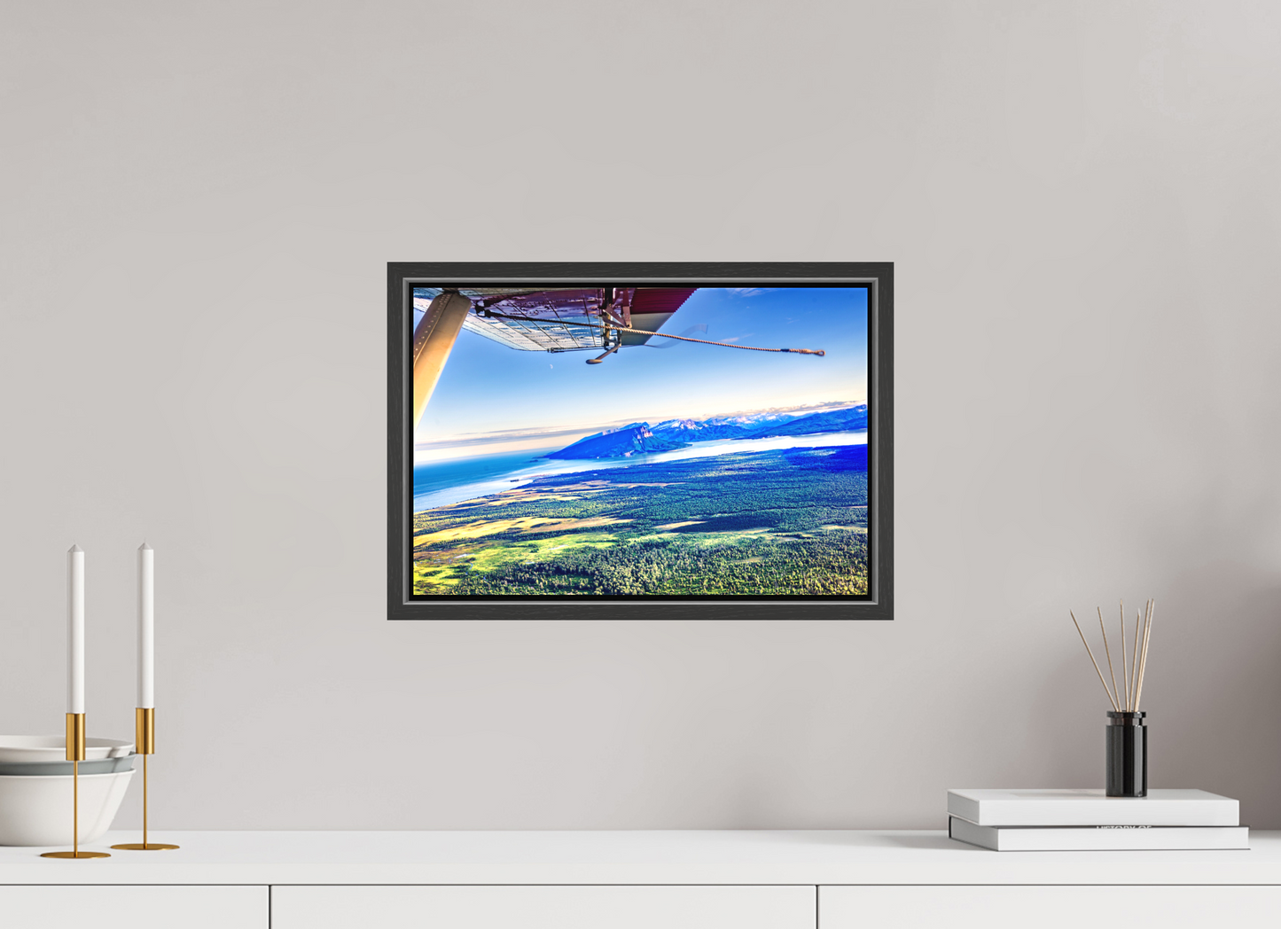 15 x 10″, Framed Above Alaska