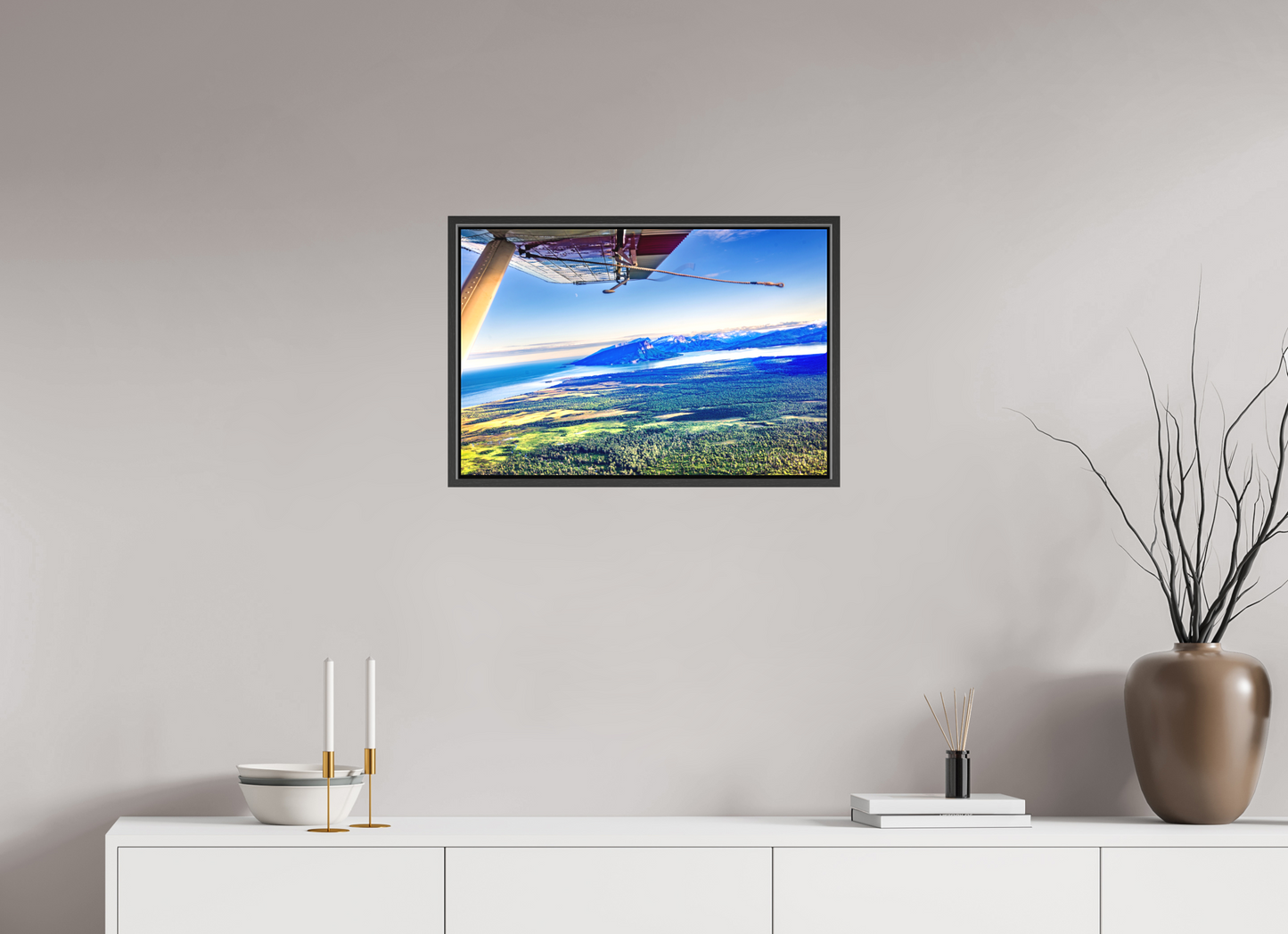 24 x 16″, Framed Above Alaska