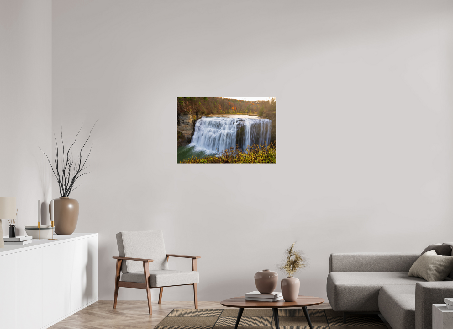 36 x 24″, Photo Print On Fuji Crystal DP II Autumn Waterfall at Sunset
