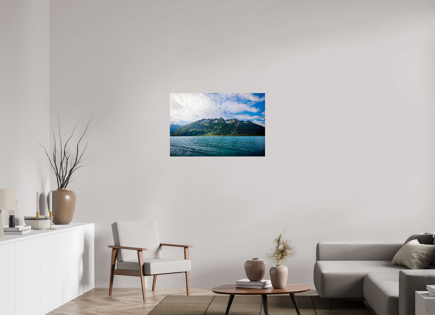 36 x 24″, Photo Print On Fuji Crystal DP II Glacial Lake and Mountains