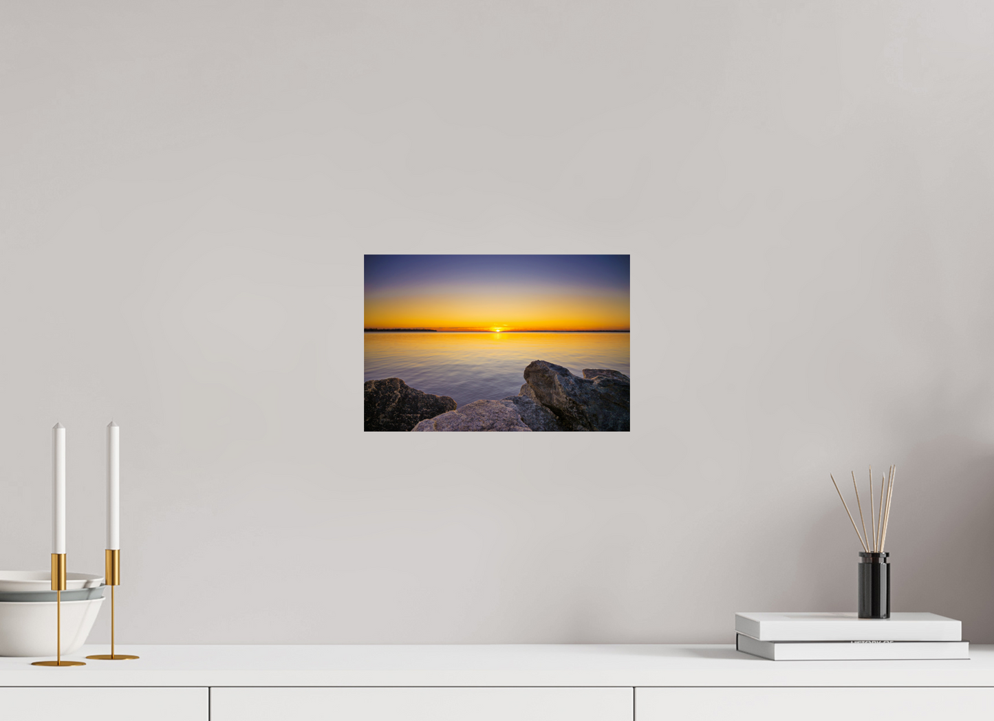12 x 8″, Photo Print On Fuji Crystal DP II Fall Sunset over Midwest Lake