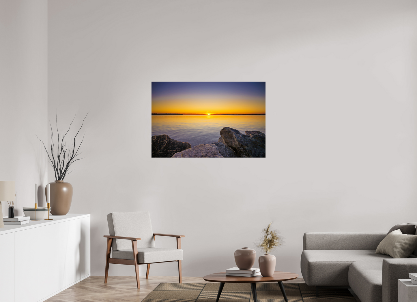 45 x 30″, Photo Print On Fuji Crystal DP II Fall Sunset over Midwest Lake