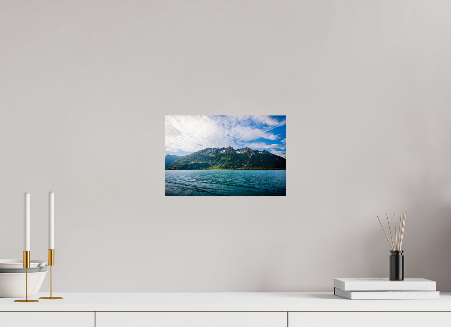 12 x 8″, Photo Print On Fuji Crystal DP II Glacial Lake and Mountains