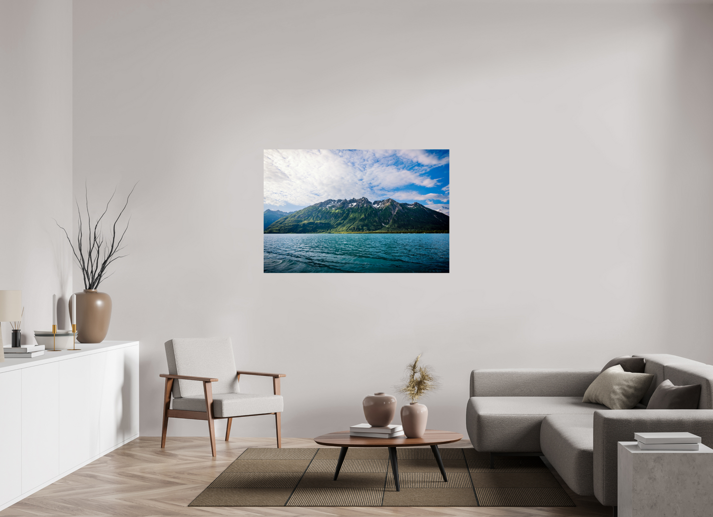 54 x 36″, Photo Print On Fuji Crystal DP II Glacial Lake and Mountains