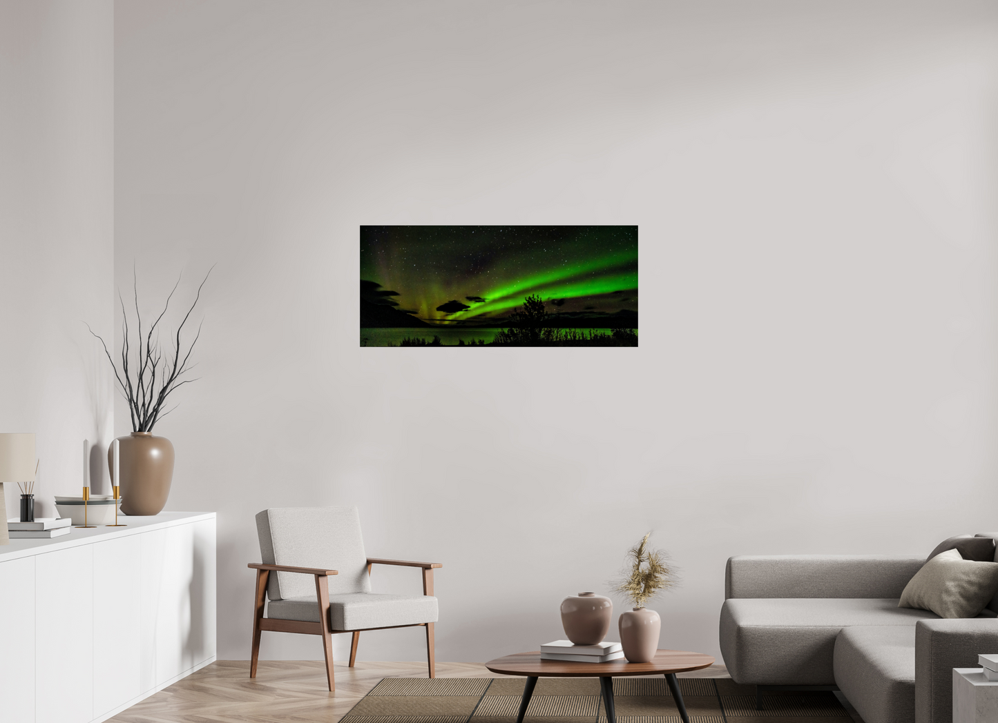 45.7 x 20″, Chroma Aurora over Kluane Lake
