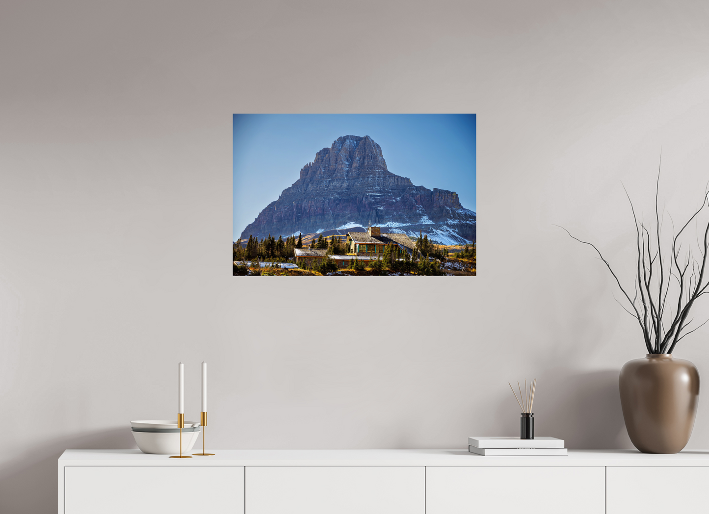 30 x 20″, Photo Print On Fuji Crystal DP II Glacier National Park Chalet