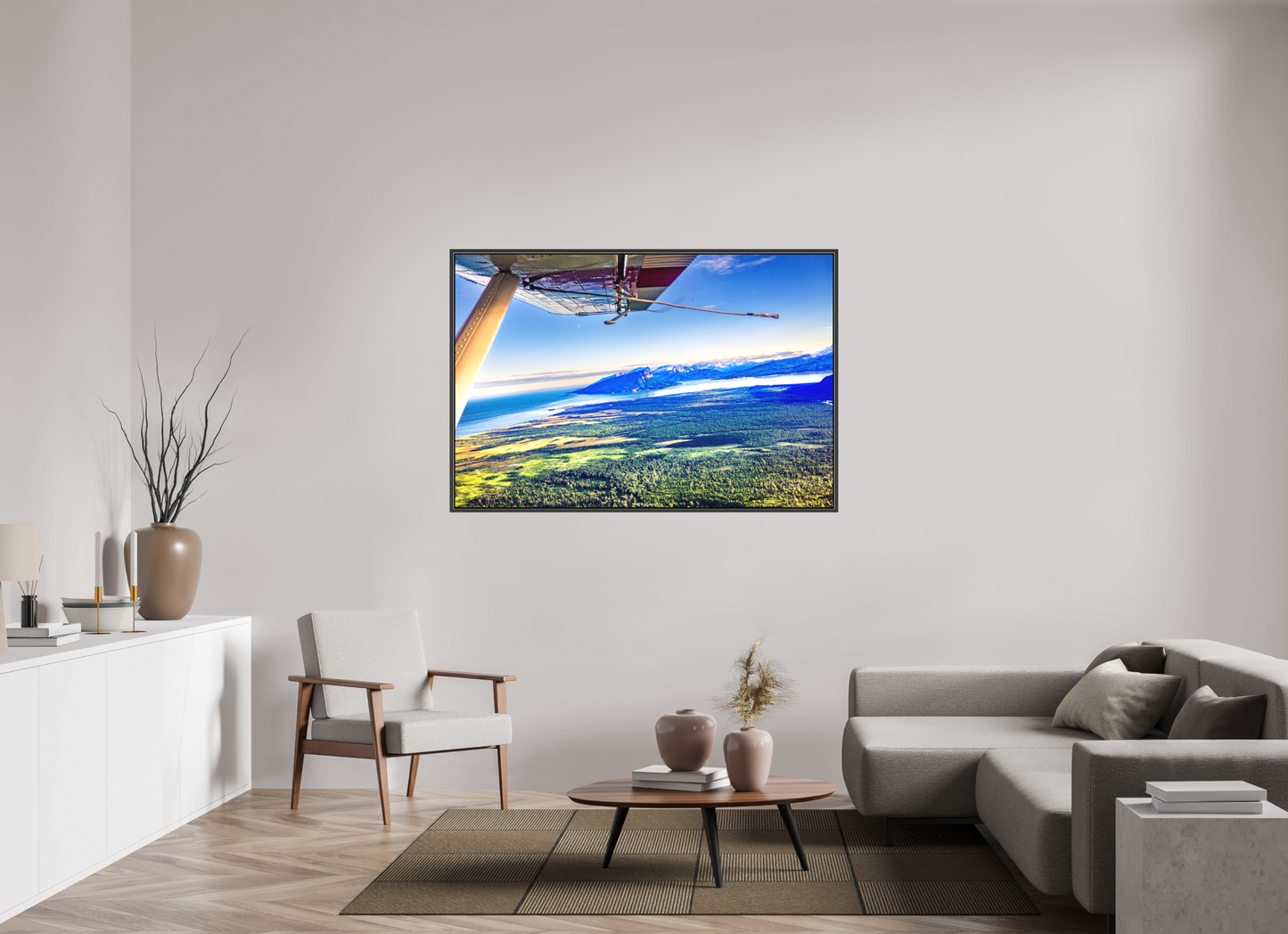 60 x 40″, Framed Above Alaska