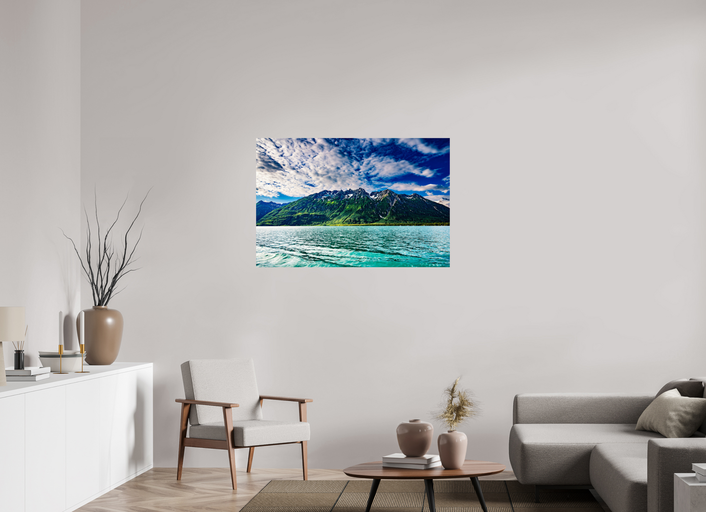 45 x 30″, Chroma Glacial Lake and Mountains