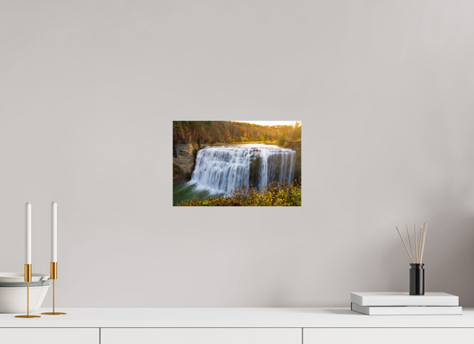 12 x 8″, Chroma Autumn Waterfall at Sunset
