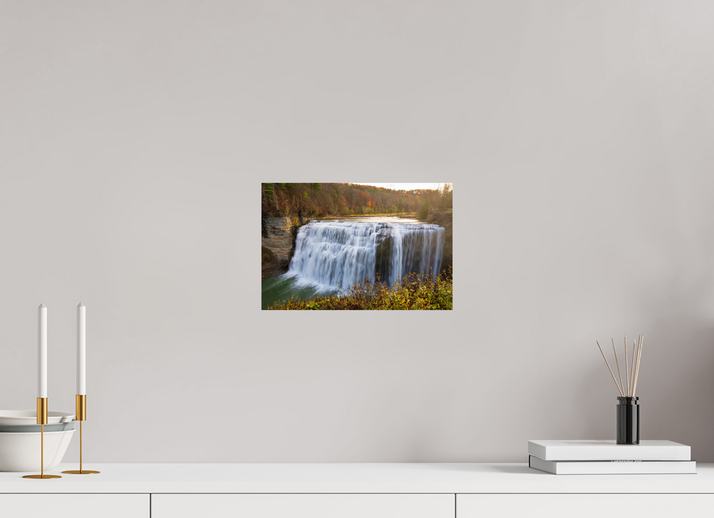 12 x 8″, Photo Print On Fuji Crystal DP II Autumn Waterfall at Sunset