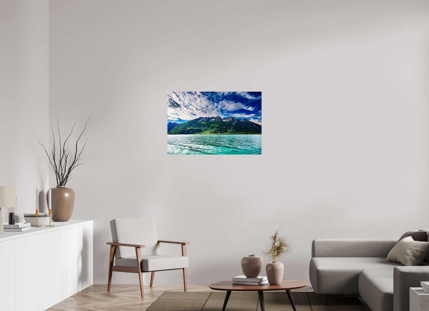 36 x 24″, Chroma Glacial Lake and Mountains