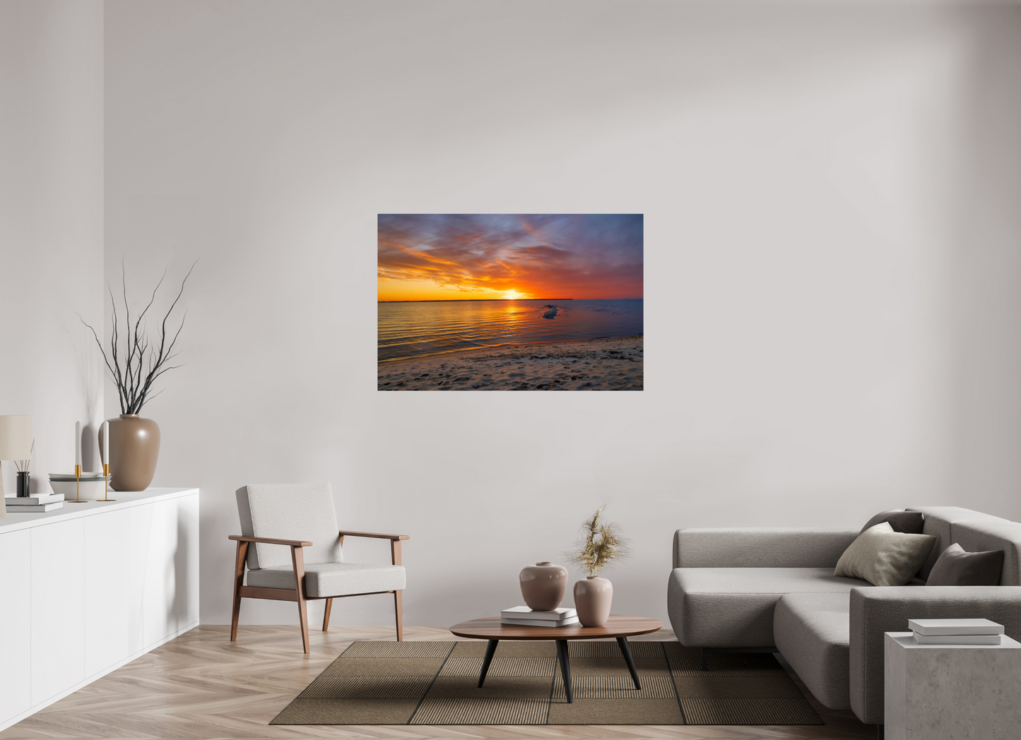 54 x 36″, Photo Print On Fuji Crystal DP II SandBar at Sunset