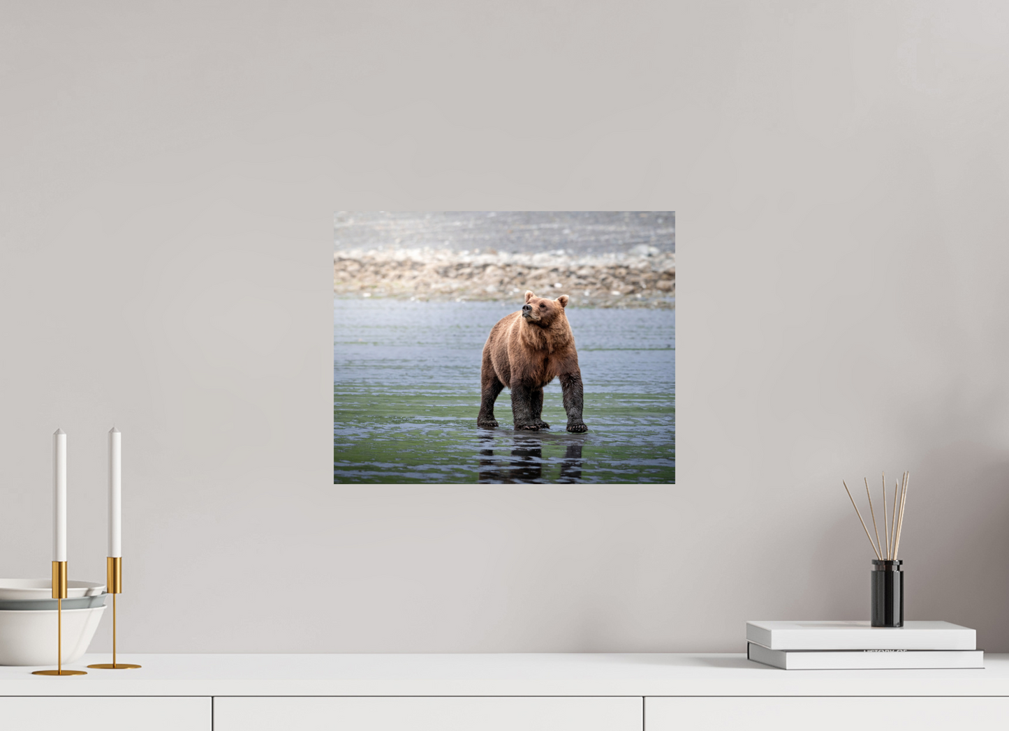 15 x 12″, Chroma Kodiak Bear on the beach