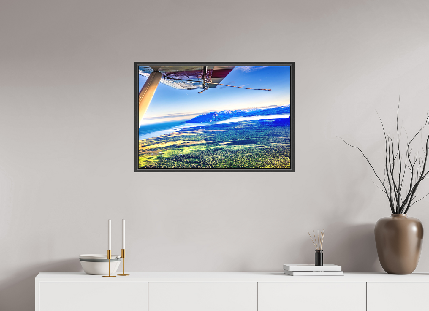 30 x 20″, Framed Above Alaska